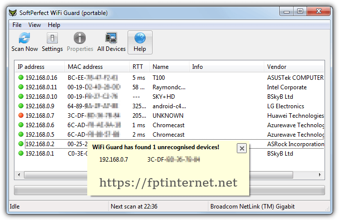 Phần mềm SoftPerfect WiFi Guard