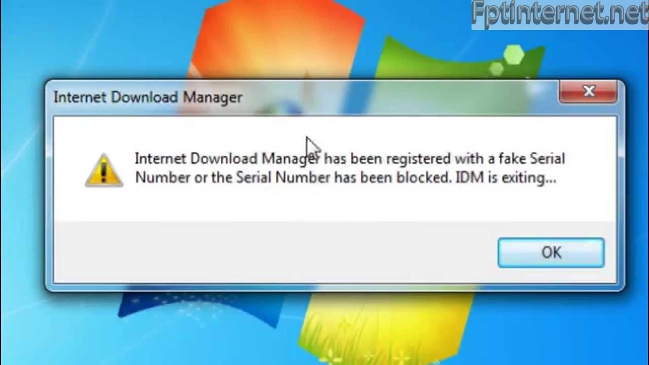 Internet download manager has been registered with a fake serial number